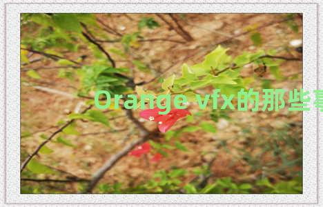 Orange vfx的那些事